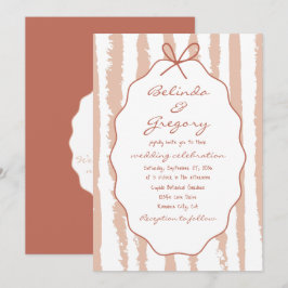 Invitación Rayas Caprichosas Bodas Pintadas a Mano
