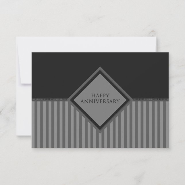 Invitación rayas de aniversario feliz (Anverso)