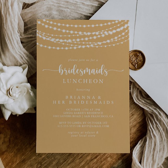 Invitación Rayas de cadena Amarillas Bridesmaids Ducha de alm (Subido por el creador)
