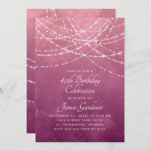Invitación Rayas de cadena Rosa agitado cumpleaños rosado