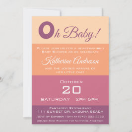 Invitación Rayas de color Baby Shower-Fall