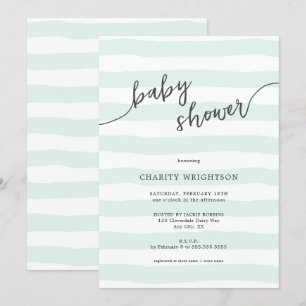 Invitación Rayas de color de agua de fábrica Baby Shower