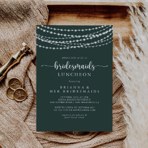 Invitación Rayas de cuerda Bridesmaids Green Luncheon Shower