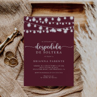 Rayas de cuerda Ducha Bridal Española Borgoña