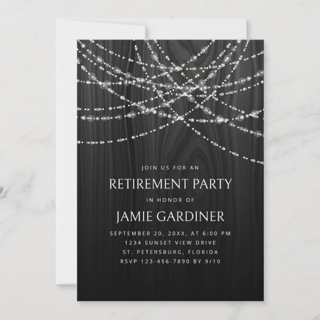 Invitación Rayas de cuerda Fiesta de Jubilación Rusa de Mader (Anverso)