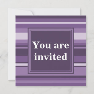 Invitación Rayas de lavanda con monograma