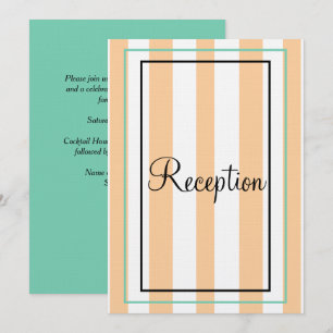 Invitación Rayas de monograma verde espuma de mar de playa de