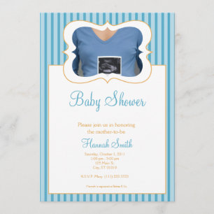 Invitación Rayas del caramelo - foto Baby Shower BO