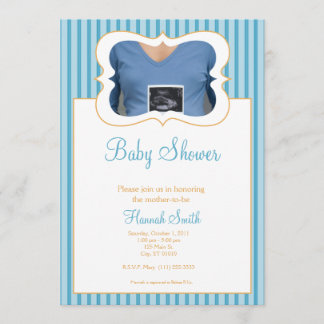 Invitación Rayas del caramelo - foto Baby Shower BO