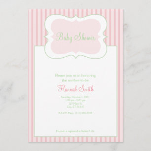 Invitación Rayas del caramelo - GP de Baby Shower