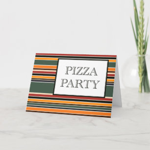 Invitación rayas del fiesta de la pizza