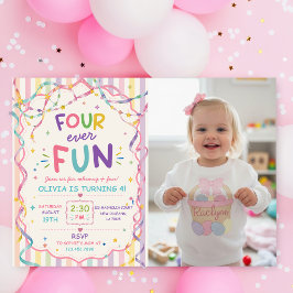 Invitación Rayas Divertidas Cumpleaños Colorido Para Siempre