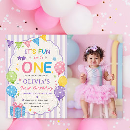 Invitación Rayas Es Divertido Ser De Un Color Cumpleaños Foto