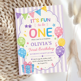 Invitación Rayas Es Divertido Ser Un Cumpleaños Colorido