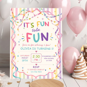 Invitación Rayas Es Divertido Ser Un Cumpleaños Colorido