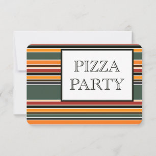 Invitación rayas fiestas de pizza