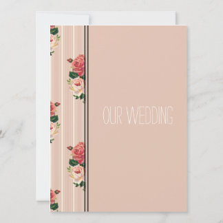 Invitación Rayas florales rosas rosa cristiana, religiosa