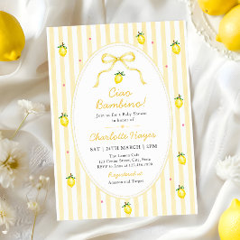 Invitación Rayas Limón Ciao Bambino  Baby Shower