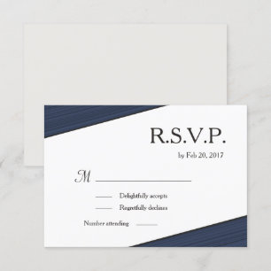 Invitación Rayas minimalistas gris blanco azul marino rsvp