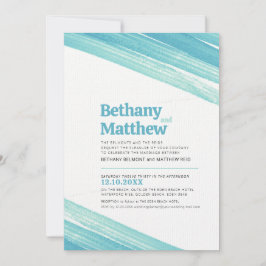 Invitación rayas minimalistas simples de tinta aqua