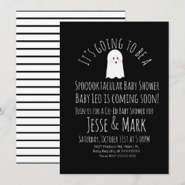 Invitación Rayas Modernas de Cumpleaños de Fantasma para Baby
