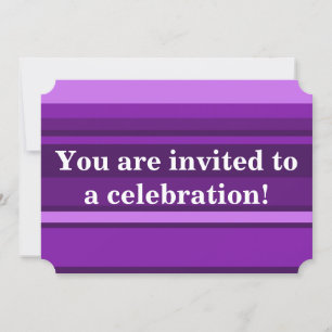 Invitación Rayas moradas monográficas