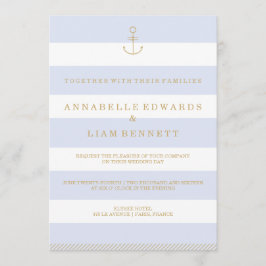 Invitación rayas náuticas modernas weddingi