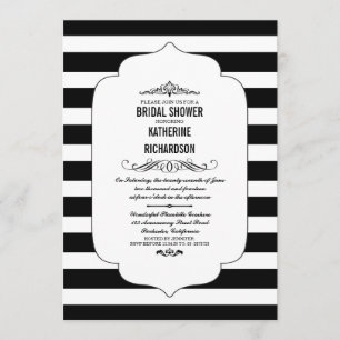 Invitación Rayas negras Ascot Moda Bridal Shower