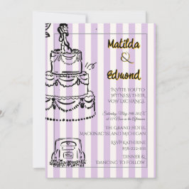 Invitación Rayas pastel elegantes y caprichosas