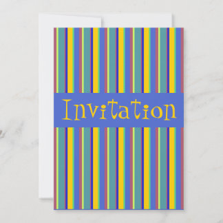 Invitación Rayas retras coloridas del principios de los 60 -