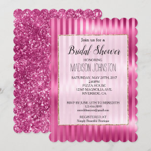Invitación Rayas rosadas femeninas