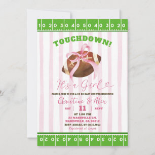 Invitación Rayas rosas Chica de contacto rápido Baby Shower