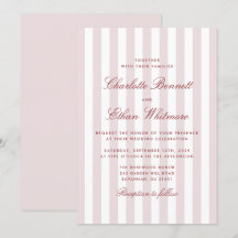 Rayas rosas de Rubor con Boda moderno de escritura