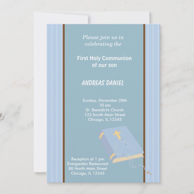 Invitación Rayas Santa Comunión (Anverso)