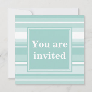 Invitación Rayas verde menta monograma