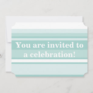 Invitación Rayas verde menta monograma