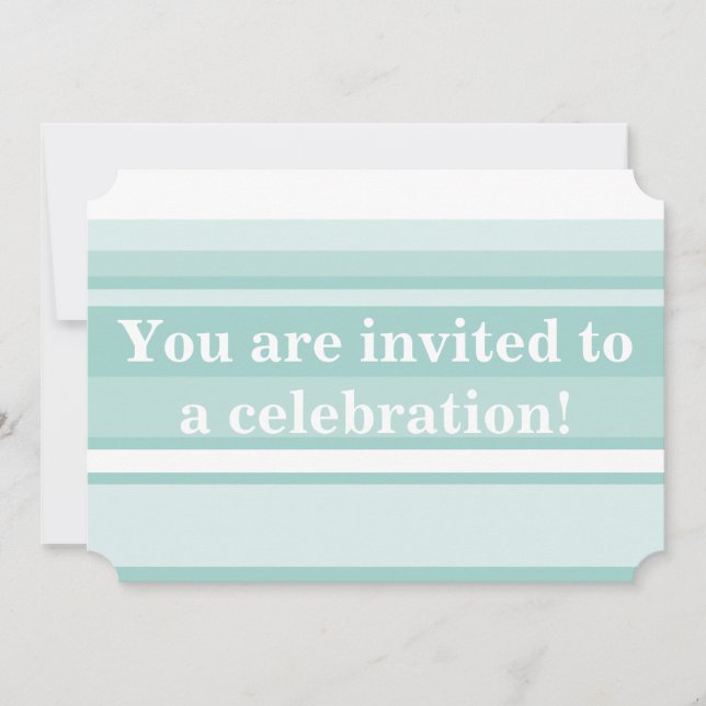 Invitación Rayas verde menta monograma (Anverso)