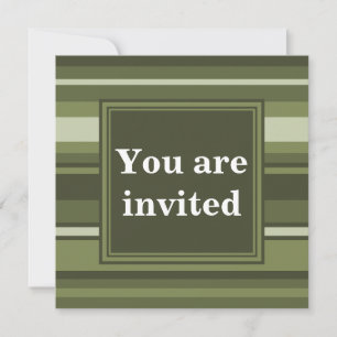 Invitación Rayas verde oliva monográficas