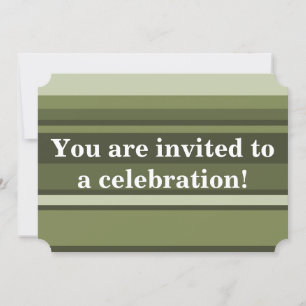 Invitación Rayas verde oliva monográficas