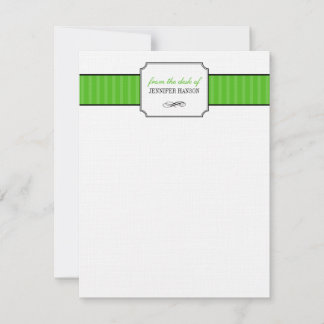 Invitación Rayas verdes clásicas del escritorio de papel