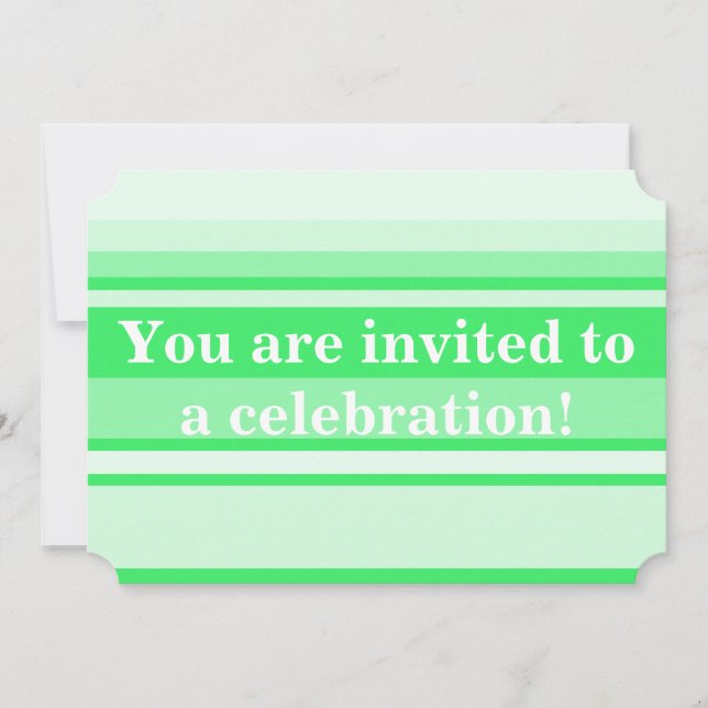 Invitación Rayas verdes de resorte monograma (Anverso)