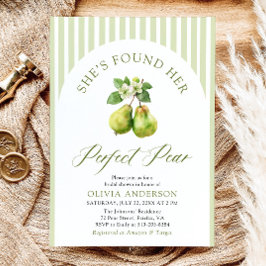 Invitación Rayas verdes modernas Perfecto Pear Bridal Shower
