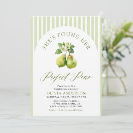 Invitación Rayas verdes modernas Perfecto Pear Bridal Shower