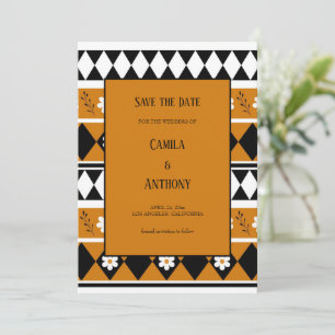 Invitación Rayo de borde Flor Diamante Boho Patrón floral