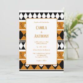 Invitación Rayo de borde Flor Diamante Boho Patrón floral