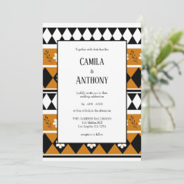 Invitación Rayo de borde Flor Diamante Boho Patrón floral