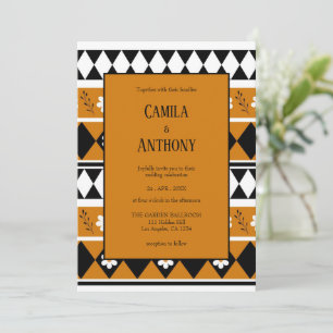 Invitación Rayo de borde Flor Diamante Boho Patrón floral