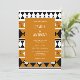 Invitación Rayo de borde Flor Diamante Boho Patrón floral