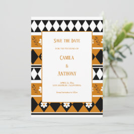 Invitación Rayo de borde Flor Diamante Boho Patrón floral