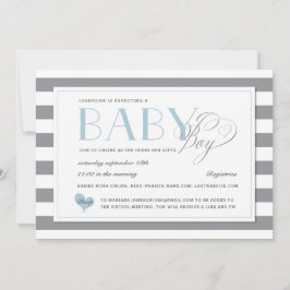 Invitación Rayo gris Light Blue Boy Baby Shower por correo
